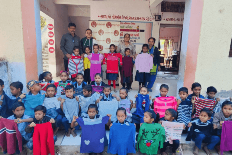 Sweater Distribution at Chauhanpura and Laxmipura Primary Schools
