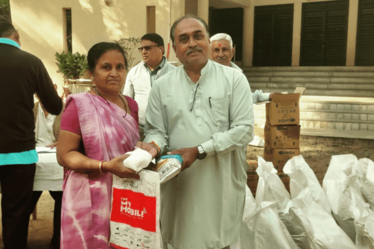 UrjaMuNi Foundation Bedva Distributes Food Kits to Widows and the Needy