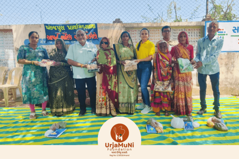 पंकजपुरा में विधवा एवं निराश्रित महिलाओं के लिए राशन और साड़ी/चणिया वितरण कार्यक्रम